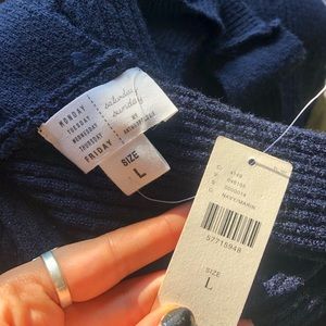 ANTHROPOLOGIE NWT NAVY CABLE KNIT MAXI DRESS
